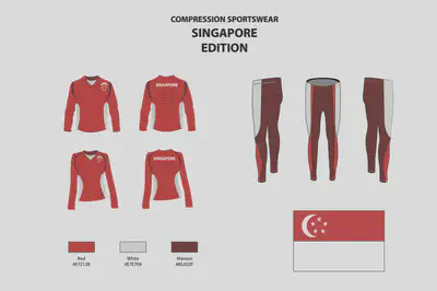 Singapore-themed compression sportswear