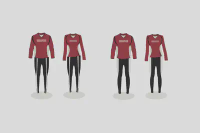 Variation on pants design for SUTD-themed compression sportswear