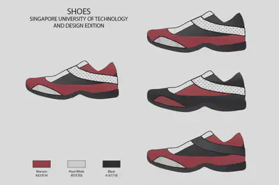 Shoe designs for SUTD-themed sportswear