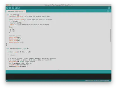 Screenshot of the Arduino IDE interface with the data reading function.