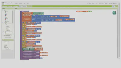 Screenshot of the updateMotors function as shown in MIT AppInventor 2 interface.